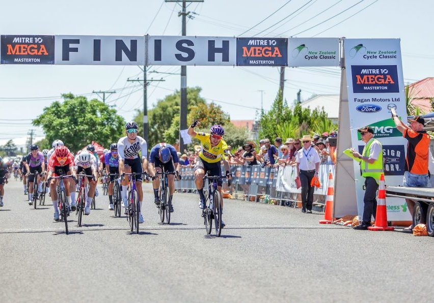 Aaron Gate wins stage four. Carrington circuit - Stage Four of the 2024 NZ Cycle Classic UCI Oceania Tour in Wairarapa, New Zealand on Friday, 12 January 2024. Photo: Dave Lintott / lintottphoto.co.nz